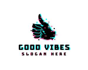 Good - Thumbs Up Glitch logo design