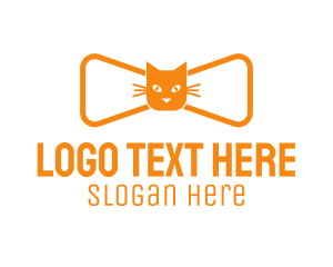 Cat - Cat Bow Tie logo design