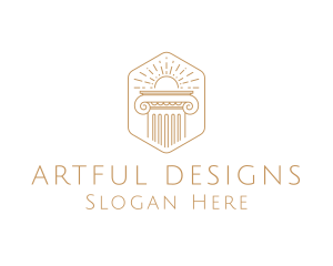 Elegant Greek Pillar logo design