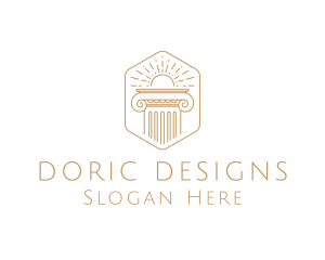 Doric - Elegant Greek Pillar logo design