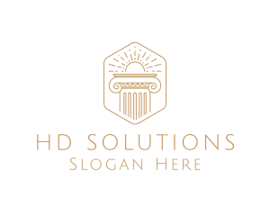 Elegant Greek Pillar logo design