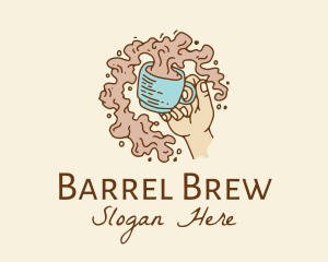 Brewed Coffee Hand  logo design