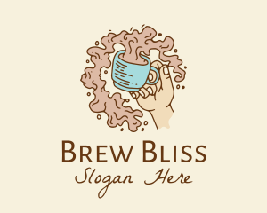 Brewed Coffee Hand  logo design