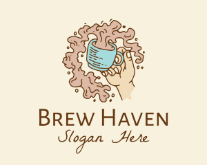 Brewed Coffee Hand  logo design