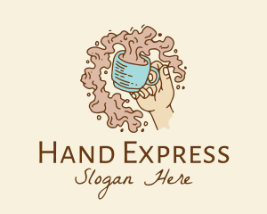 Brewed Coffee Hand  logo design