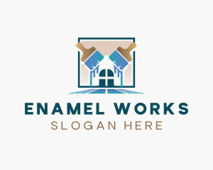 Enamel - Paint Brush Handyman logo design