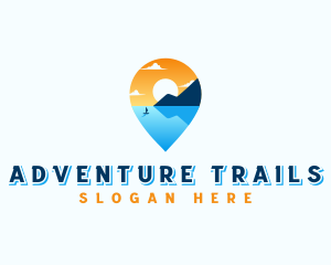 Travel Pin Vacation logo design