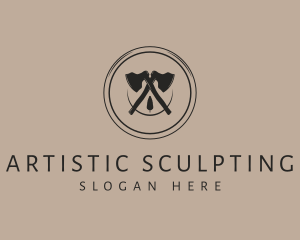 Sculpting - Axe Lumber Woodcutting logo design