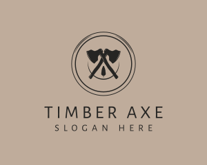 Axe Lumber Woodcutting logo design