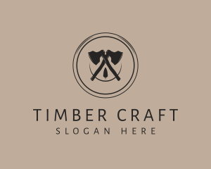 Woodcutting - Axe Lumber Woodcutting logo design