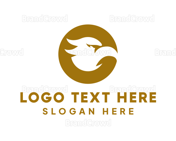 Gold Eagle Letter O Logo