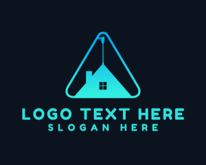 Cleaning Services - House Pressure Washer Triangle logo design