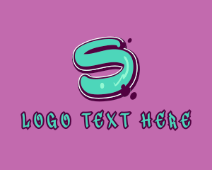 Green And Pink - Modern Graffiti Letter S logo design