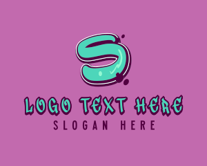 Green And Pink - Modern Graffiti Letter S logo design