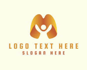 Multinational - Person Letter M Agency logo design