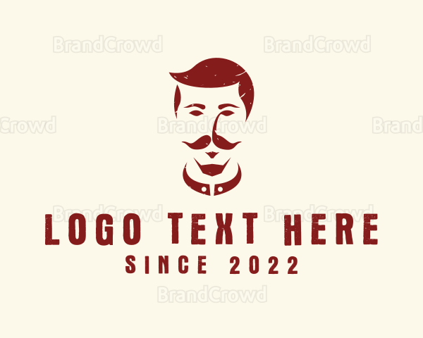 Asian Moustache Man Logo