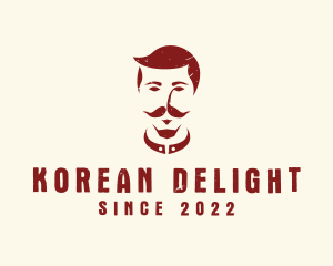 Asian Moustache Man logo design