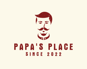 Asian Moustache Man logo design