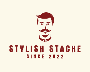 Asian Moustache Man logo design