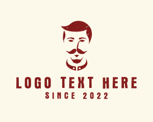 Korean - Asian Moustache Man logo design