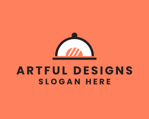 Illustration - Sushi Restaurant Cloche logo design