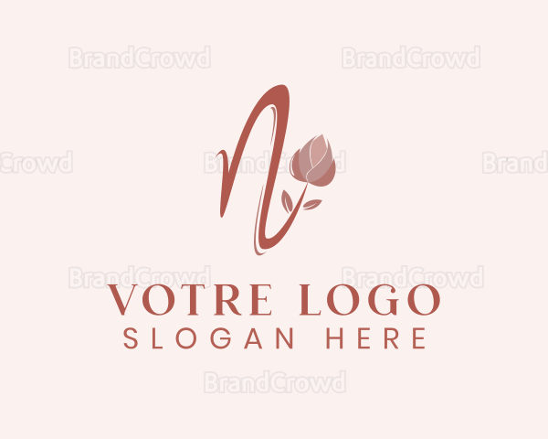 Flower Cosmetic Letter N Logo