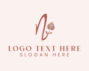 Salon - Flower Cosmetic Letter N logo design