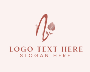 Flower Cosmetic Letter N Logo