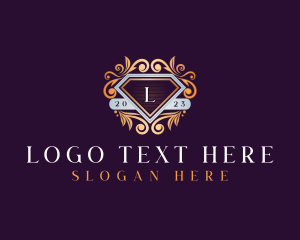 Emblem - Luxury Diamond Ornament logo design