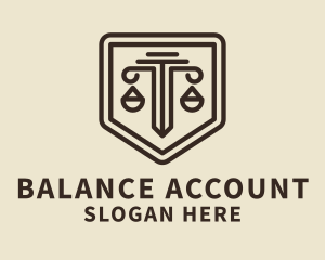 Account - Justice Sword Scales logo design