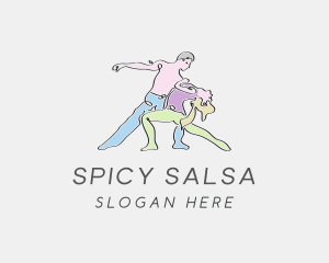 Salsa - Dancing Couple Dance Studio logo design