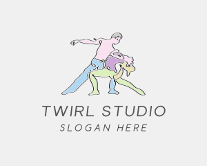 Dancing Couple Dance Studio logo design