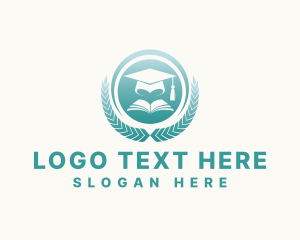 Learning - College Graduation Wreath logo design