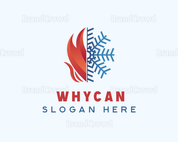 Fire Snowflake Element Logo