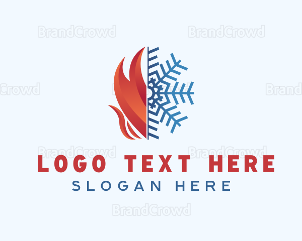 Fire Snowflake Element Logo