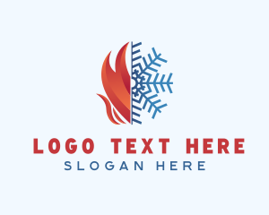 Air Conditioning - Fire Snowflake Element logo design