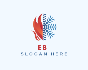 Fire Snowflake Element Logo