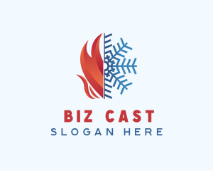 Hot - Fire Snowflake Element logo design