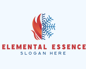 Element - Fire Snowflake Element logo design