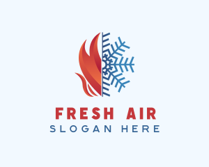 Fire Snowflake Element logo design