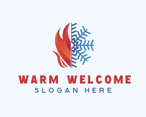 Fire Snowflake Element logo design