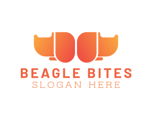 Beagle - Twin Orange Dogs logo design