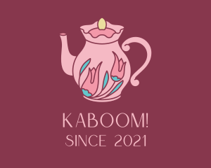 Cake - Pink Floral Teapot logo design