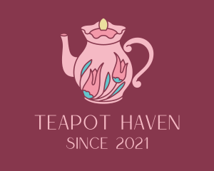 Teapot - Pink Floral Teapot logo design