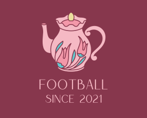 Pink - Pink Floral Teapot logo design