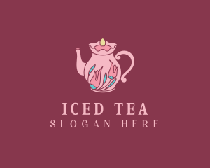 Pink Floral Teapot logo design