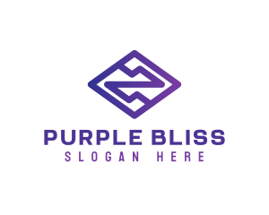 Purple Abstract Shape logo design