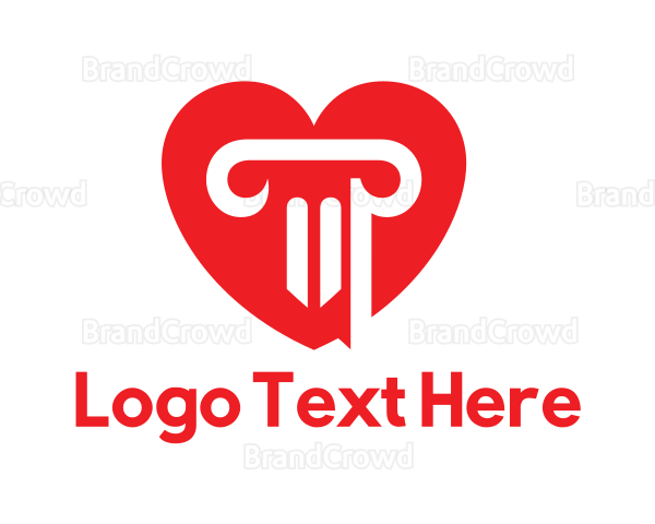 Red Heart Column Logo