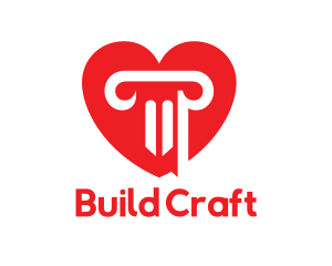 Red Heart Column logo design