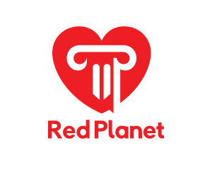 Red Heart Column logo design